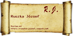Ruszka József névjegykártya